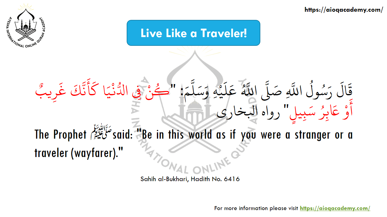 Hadith 19: Live Like a Traveller — Arabic text and source reference